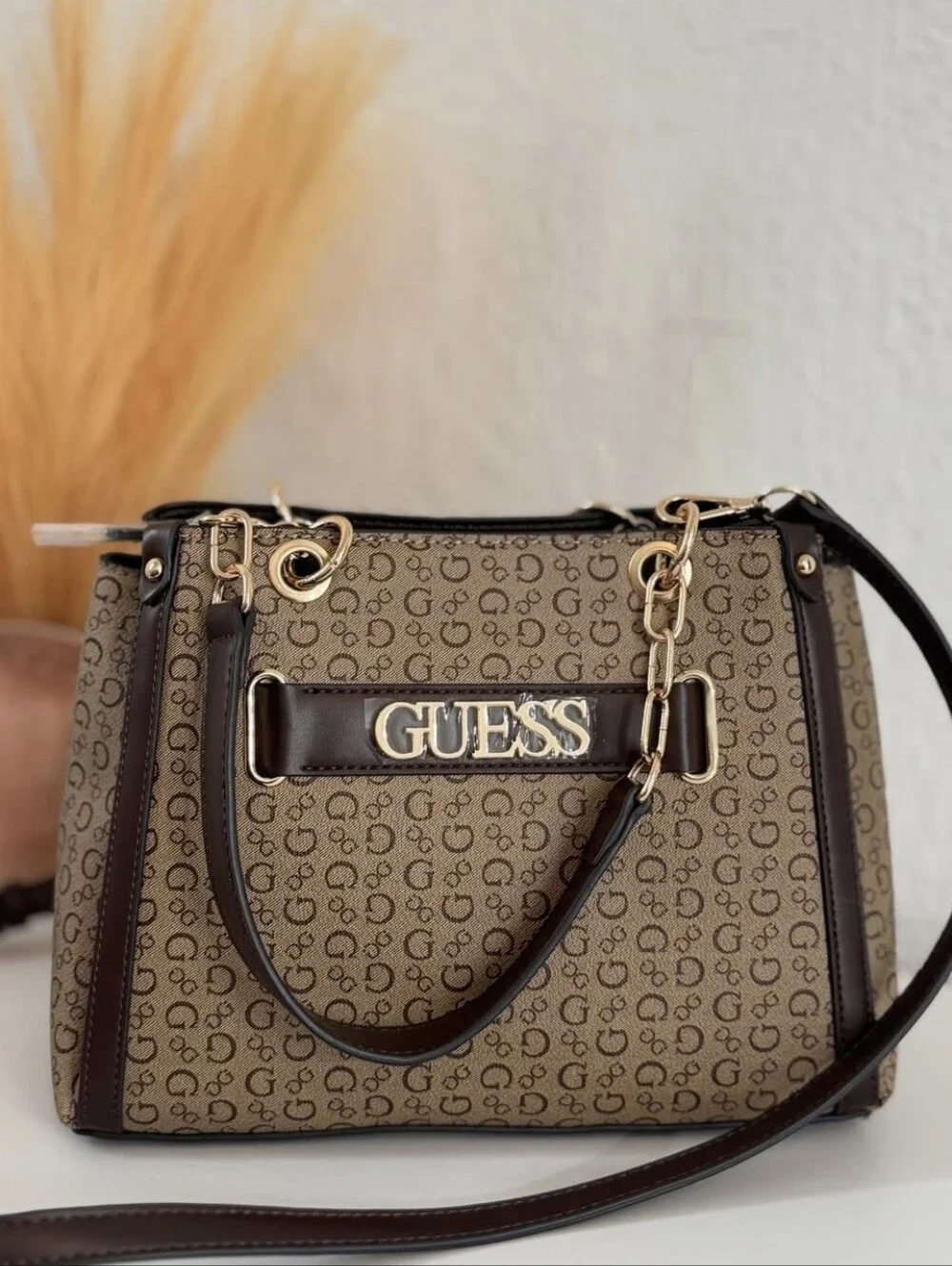 Guess satchel brown